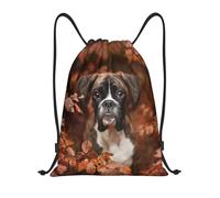 BYwenhopnbs Boxer Dogs Autumn Drawstring Bag String Bag Lightweight Gym Backpack for Men Women