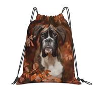 BYwenhopnbs Boxer Dogs AutumnDrawstring Backpack Sports Gym Sackpack Water Resistant String Bag for Women Men