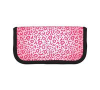 BYwenhopnbs Bright Pink Leopard Skin Pattern，Large Capacity Pencil Case, Pen Pouch Organizer Canvas Pencil Bag for Girls