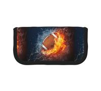 BYwenhopnbs Burning American Football in Fire，Large Capacity Pencil Case, Pen Pouch Organizer Canvas Pencil Bag for Girls