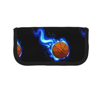 BYwenhopnbs Burning Basketball，Large Capacity Pencil Case, Pen Pouch Organizer Canvas Pencil Bag for Girls