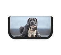 BYwenhopnbs Cane Corso Dogs Pug Friendship Concepts,Large Capacity Pencil Case, Pen Pouch Organizer Canvas Pencil Bag for Girls