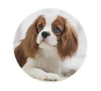BYwenhopnbs Cavalier King Charles Spaniel Brown Spaniel Round Mouse Pad, Sewn Edge Design 8 x 8 in