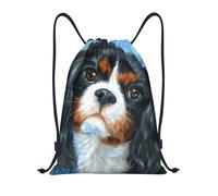 BYwenhopnbs Cavalier King Charles Spaniel Drawstring Bag String Bag Lightweight Gym Backpack for Men Women