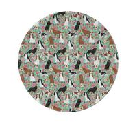 BYwenhopnbs Cavalier King Charles Spaniel Floral Round Mouse Pad, Sewn Edge Design 8 x 8 in