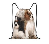 BYwenhopnbs Cavalier King Charles Spaniel Small Puppies Drawstring Bag String Bag Lightweight Gym Backpack for Men Women