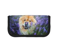 BYwenhopnbs Chow-Chow Sweet Fluffy Brown Dogs Purple Wild，Large Capacity Pencil Case, Pen Pouch Organizer Canvas Pencil Bag for Girls