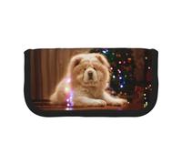 BYwenhopnbs Chow Chow White Fluffy Dogs Pets Dogs Christmas，Large Capacity Pencil Case, Pen Pouch Organizer Canvas Pencil Bag for Girls