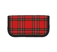 BYwenhopnbs Christmas New Year Tartan Plaid Scottish，Large Capacity Pencil Case, Pen Pouch Organizer Canvas Pencil Bag for Girls