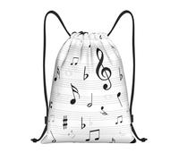 BYwenhopnbs Clef Music Notes Sheet Symbol Treble Abstract Drawstring Bag String Bag Lightweight Gym Backpack for Men Women