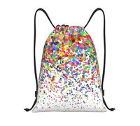BYwenhopnbs Colored Dots Art Printed Drawstring Bag String Bag Lightweight Gym Backpack for Men Women