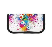 BYwenhopnbs Colored Splashes All Over The Soccer,Large Capacity Pencil Case, Pen Pouch Organizer Canvas Pencil Bag for Girls