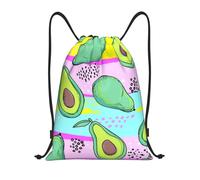 BYwenhopnbs Colorful Hand Drawing Avocado Drawstring Bag String Bag Lightweight Gym Backpack for Men Women