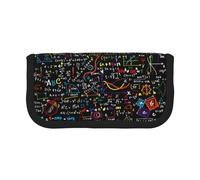 BYwenhopnbs Colorful Math Formula Print,Large Capacity Pencil Case, Pen Pouch Organizer Canvas Pencil Bag for Girls