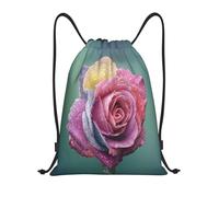 BYwenhopnbs Colorful Rose Romance Petals Plant Drawstring Bag String Bag Lightweight Gym Backpack for Men Women
