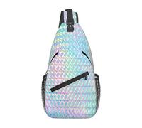 BYwenhopnbs Colourful Rainbow Colour Hologram HolographicSling Bag for Men Crossbody Small Travel Shoulder Daypack