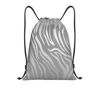 BYwenhopnbs Contemporary Silver Gray Zebra Animal Skin Drawstring Bag String Bag Lightweight Gym Backpack for Men Women