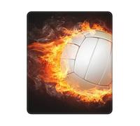 BYwenhopnbs Cool Fire Flame Volleyball Ball Square Mouse Pad Sewn Edge Design 10&12in