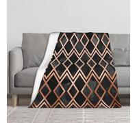 BYwenhopnbs Copper & Black Geo Diamonds,Super Soft Thick Comfy Cozy Throw Flannel Blanket Couch 60"x50"