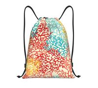 BYwenhopnbs Corals Colorful Drawstring Bag String Bag Lightweight Gym Backpack for Men Women
