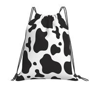 BYwenhopnbs Cow Spots PrintDrawstring Backpack Sports Gym Sackpack Water Resistant String Bag for Women Men