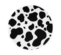 BYwenhopnbs Cowhide Milk Cow Print Round Mouse Pad, Sewn Edge Design 8 x 8 in