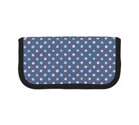 BYwenhopnbs Crayon Dots Navy Blue Background,Large Capacity Pencil Case, Pen Pouch Organizer Canvas Pencil Bag for Girls