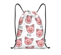 BYwenhopnbs Cute Animal Pig Print Pattern Drawstring Bag String Bag Lightweight Gym Backpack for Men Women
