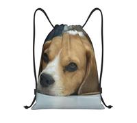 BYwenhopnbs Cute Beagle Dog Lies On Floor Drawstring Bag String Bag Lightweight Gym Backpack for Men Women