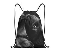 BYwenhopnbs Cute Black Labrador Dog Drawstring Bag String Bag Lightweight Gym Backpack for Men Women