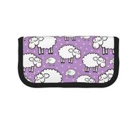 BYwenhopnbs Cute Cartoon Sheep Pattern，Large Capacity Pencil Case, Pen Pouch Organizer Canvas Pencil Bag for Girls