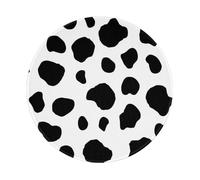 BYwenhopnbs Cute Cow Pattern Print Round Mouse Pad, Sewn Edge Design 8 x 8 in