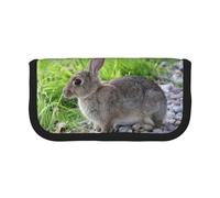 BYwenhopnbs Cute Grey Hare Rabbit,Large Capacity Pencil Case, Pen Pouch Organizer Canvas Pencil Bag for Girls