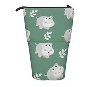 BYwenhopnbs Cute Hippo Stand up Pencil case Holder, Telescopic Pencil Bag