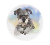 BYwenhopnbs Cute Mini Schnauzer Print Round Mouse Pad, Sewn Edge Design 8 x 8 in
