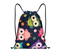 BYwenhopnbs Cute Owl Print Animal Polka Dot Drawstring Bag String Bag Lightweight Gym Backpack for Men Women