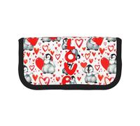 BYwenhopnbs Cute Penguins Valentine Day，Large Capacity Pencil Case, Pen Pouch Organizer Canvas Pencil Bag for Girls