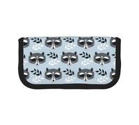 BYwenhopnbs Cute Raccoon Pattern,Large Capacity Pencil Case, Pen Pouch Organizer Canvas Pencil Bag for Girls