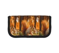BYwenhopnbs Cute Squirrel Eating Nuts,Large Capacity Pencil Case, Pen Pouch Organizer Canvas Pencil Bag for Girls