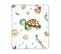 BYwenhopnbs Cute Watercolor Sea Turtle Crab Square Mouse Pad Sewn Edge Design 10&12in