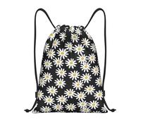 BYwenhopnbs Daisies Flowers Florals Flower Black And White Simple Drawstring Bag String Bag Lightweight Gym Backpack for Men Women
