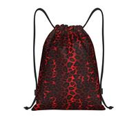 BYwenhopnbs Dark Red Leopard Animal Print Drawstring Bag String Bag Lightweight Gym Backpack for Men Women