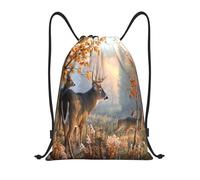 BYwenhopnbs Deer Art Print Drawstring Bag String Bag Lightweight Gym Backpack for Men Women