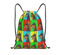 BYwenhopnbs Doberman Pinscher Dogs Drawstring Bag String Bag Lightweight Gym Backpack for Men Women