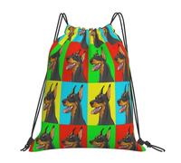 BYwenhopnbs Doberman Pinscher DogsDrawstring Backpack Sports Gym Sackpack Water Resistant String Bag for Women Men