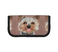 BYwenhopnbs Dog Cute Yorkshire Terrier Teacup，Large Capacity Pencil Case, Pen Pouch Organizer Canvas Pencil Bag for Girls