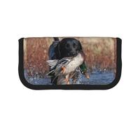 BYwenhopnbs Duck Hunting Labrador Dog Cool Black Puppy Animal,Large Capacity Pencil Case, Pen Pouch Organizer Canvas Pencil Bag for Girls