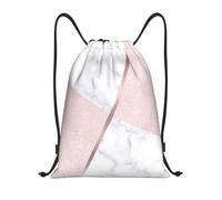 BYwenhopnbs Elegant Girly Rose Gold Glitter & White Marble Drawstring Bag String Bag Lightweight Gym Backpack for Men Women