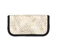 BYwenhopnbs Elegant Gold White Leopard Cheetah,Large Capacity Pencil Case, Pen Pouch Organizer Canvas Pencil Bag for Girls