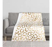 BYwenhopnbs Elegant Gold White Leopard Cheetah,Super Soft Thick Comfy Cozy Throw Flannel Blanket Couch 60"x50"